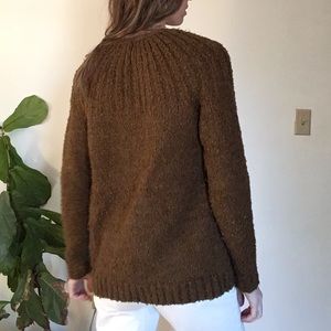 80s Wool Boucle Cardigan Shawl Sweater